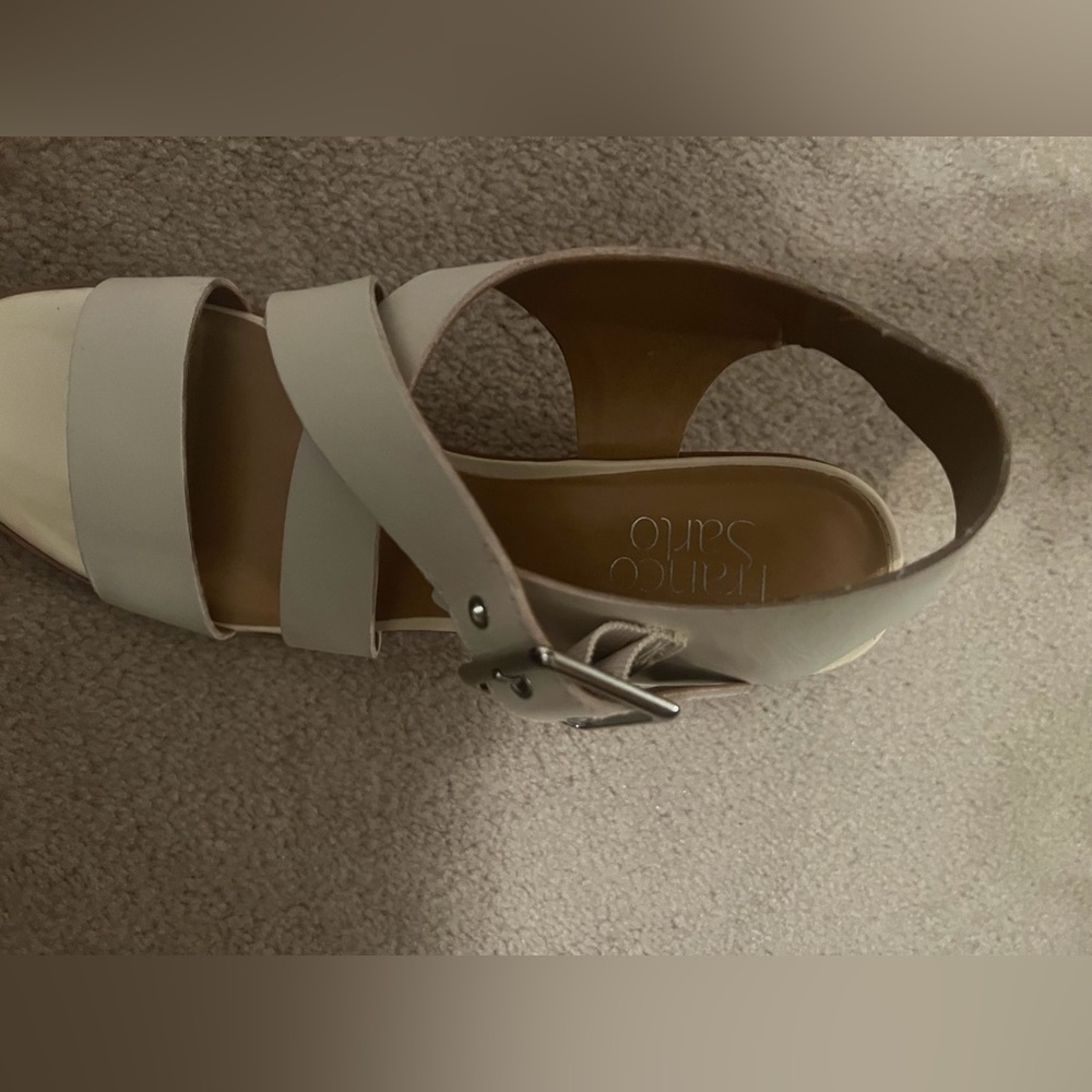 Franco Sarto Cream Heeled Sandals - Picture 2 of 2